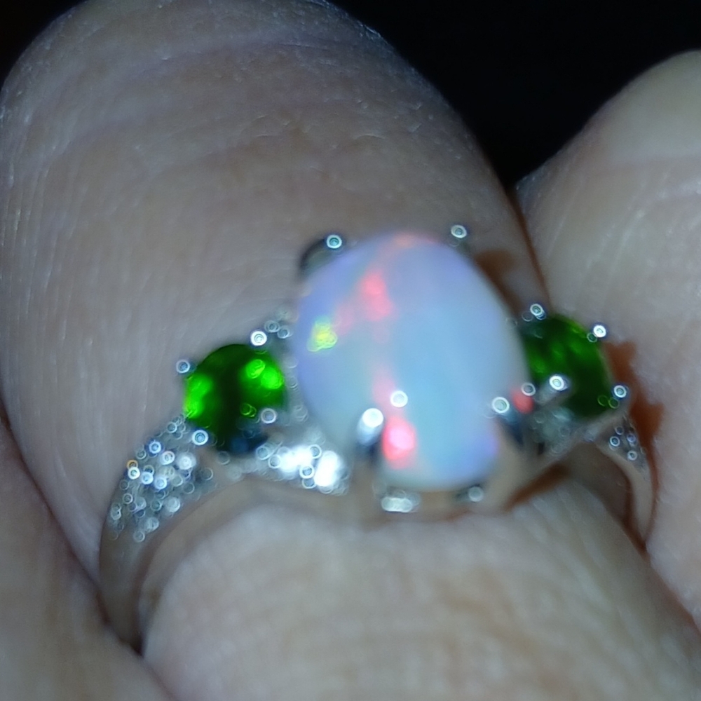 Elegant Silver Opal Ring